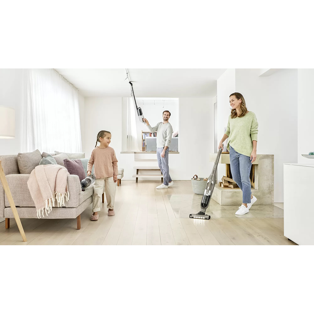 Aspirator vertical 2in1 BOSCH Flexxo Gen2 Seria 4 BBH3ALL23, 0.4l, 21.6V, autonomie max 50 min, Sistem RobustAir, maro-negru