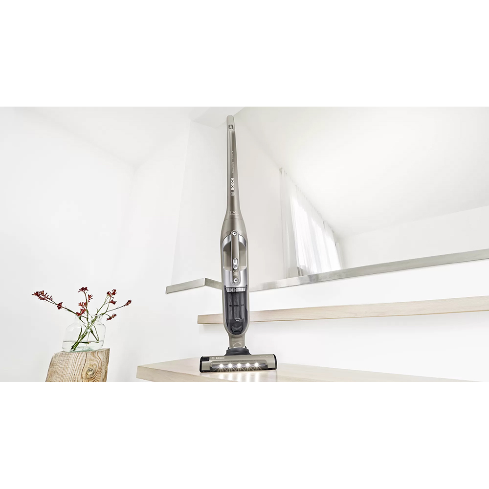 Aspirator vertical 2in1 BOSCH Flexxo Gen2 Seria 4 BBH3ALL23, 0.4l, 21.6V, autonomie max 50 min, Sistem RobustAir, maro-negru