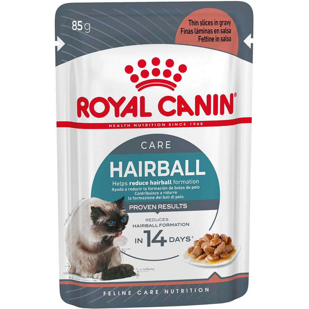 Hrana umeda pentru pisici ROYAL CANIN FCN Hairball Care Gravy, Adult, Peste in sos, 85 g