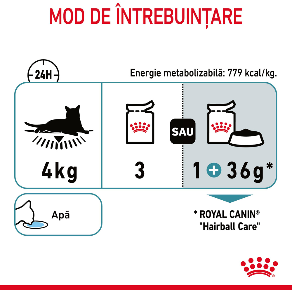 Hrana umeda pentru pisici ROYAL CANIN FCN Hairball Care Gravy, Adult, Peste in sos, 85 g