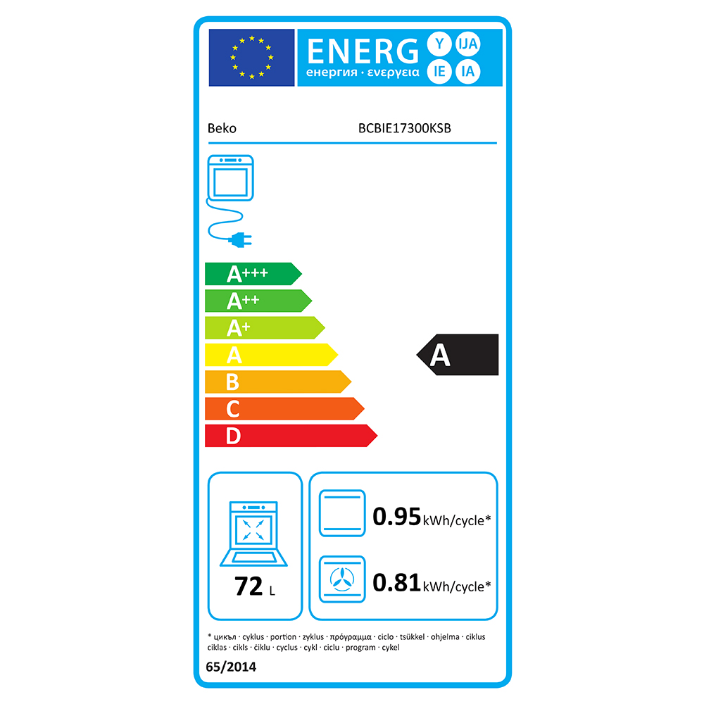 Cuptor incorporabil BEKO BCBIE17300KSB, Electric, Autocuratare SteamShine, 72 l, Clasa A, negru