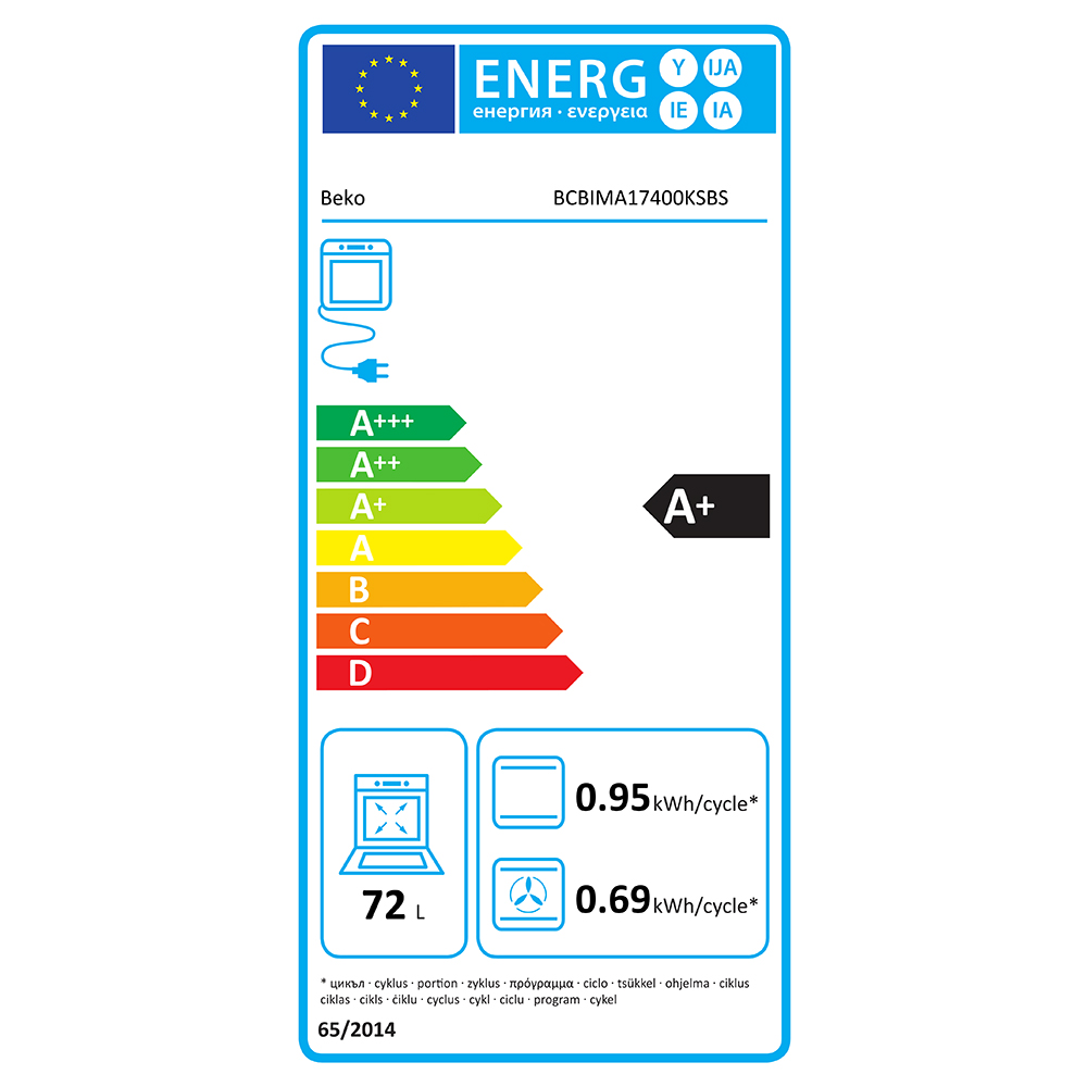 Cuptor incorporabil BEKO BCBIMA17400KSBS, Electric, Autocuratare SteamShine, 72 l, Clasa A+, negru