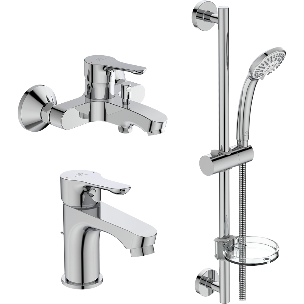 Set baterii baie 3in1 IDEAL STANDARD Alpha BD004AA, alama sanitara, crom