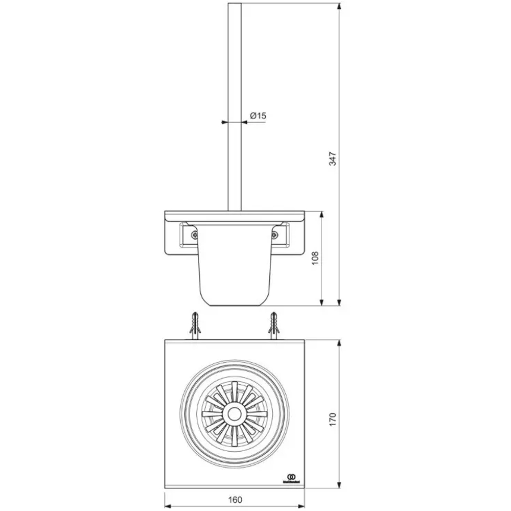 Set perie toaleta IDEAL STANDARD Alu+ BD593RO, roz
