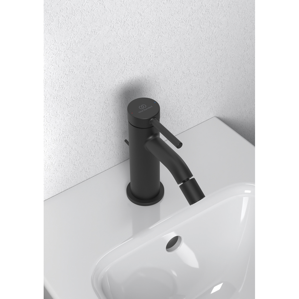 Baterie bideu IDEAL STANDARD Ceraline Nuovo BD765XG, alama sanitara, negru mat