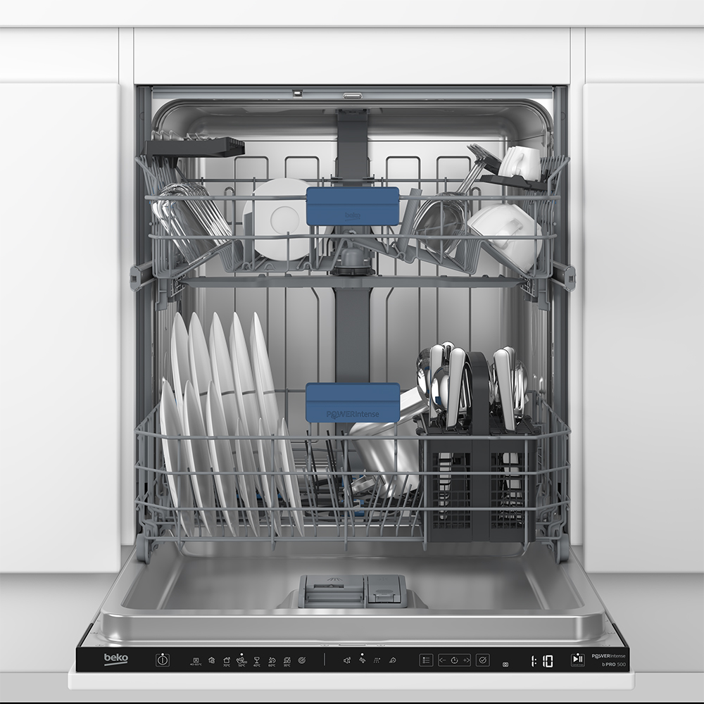 Masina de spalat vase incorporabila BEKO BDIN38440P, 14 seturi, 8 programe, 60 cm, Clasa C, panou comanda negru