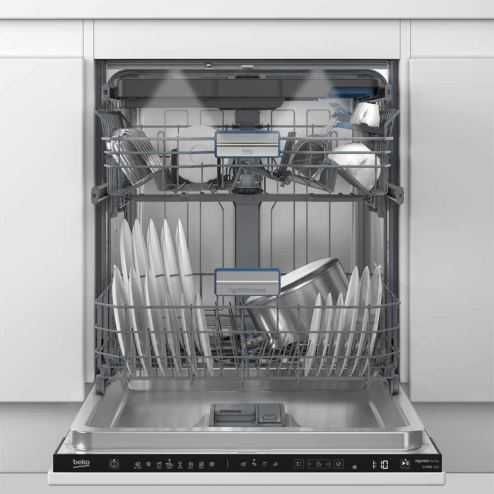 Masina de spalat vase incorporabila BEKO BDIN38542P, 15 seturi, 8 programe, 60 cm, Clasa C, panou comanda negru