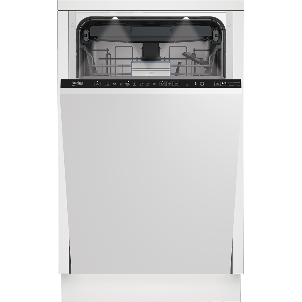 Masina de spalat vase incorporabila BEKO BDIS38050Q, 10 seturi, 8 programe, 45 cm, Clasa B, panou comanda negru
