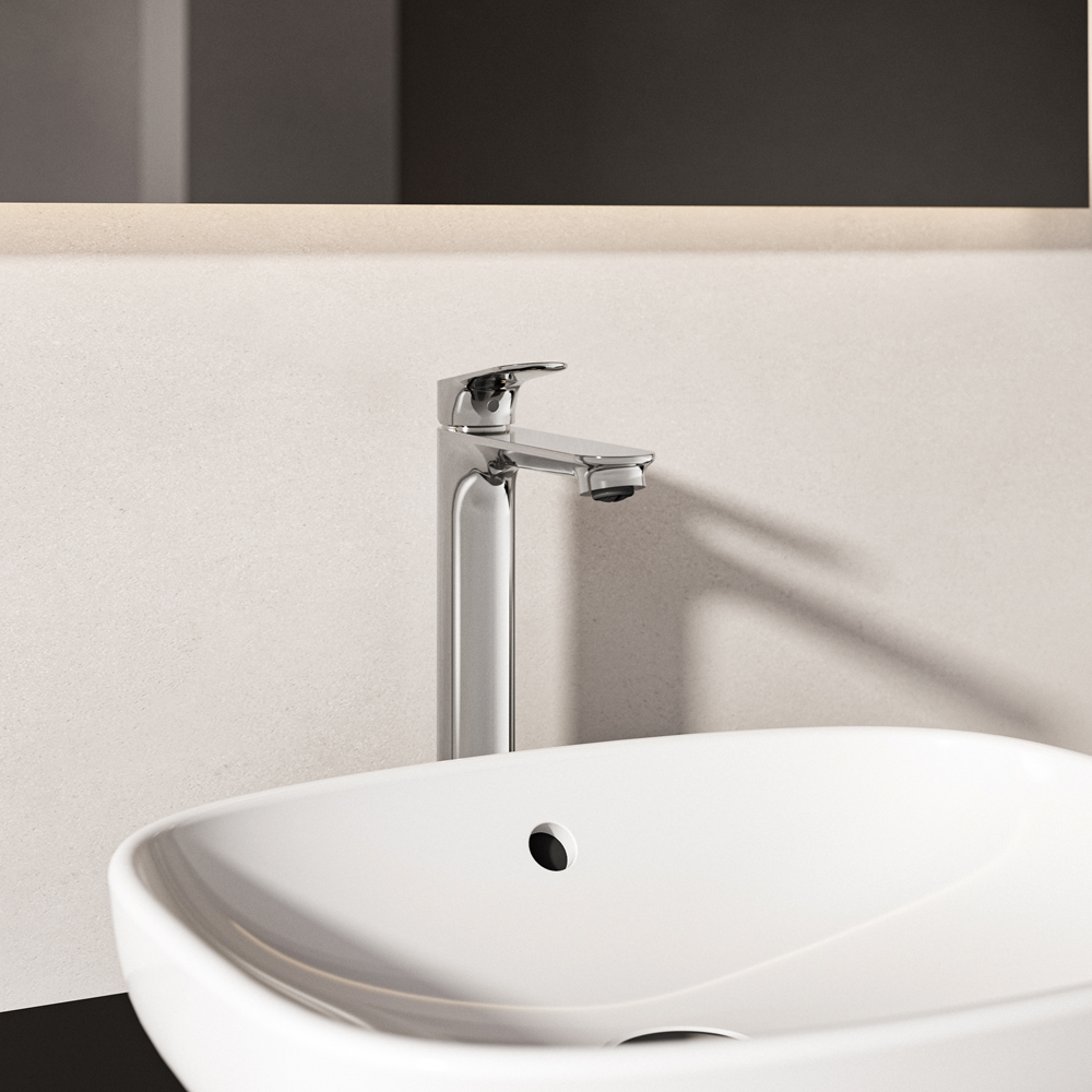 Baterie lavoar IDEAL STANDARD Ceralife O BE013AA, Pipa inalta, alama sanitara, crom