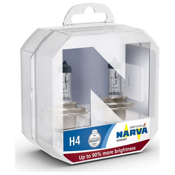 Bec auto far halogen NARVA 480032100, H4, Range Power+90, 12V, 60/55W, P43T, set 2 bucati