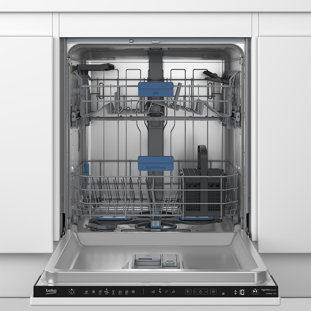 Masina de spalat vase incorporabila BEKO BDIN38440P, 14 seturi, 8 programe, 60 cm, Clasa C, panou comanda negru