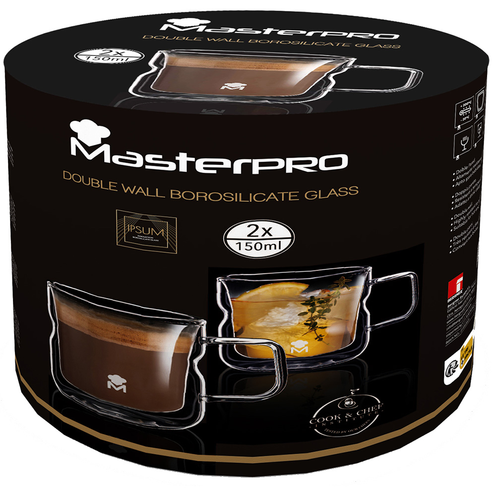 Set cesti MASTERPRO Foodies Mixology BGMP-20208, 2 piese, sticla, transparent