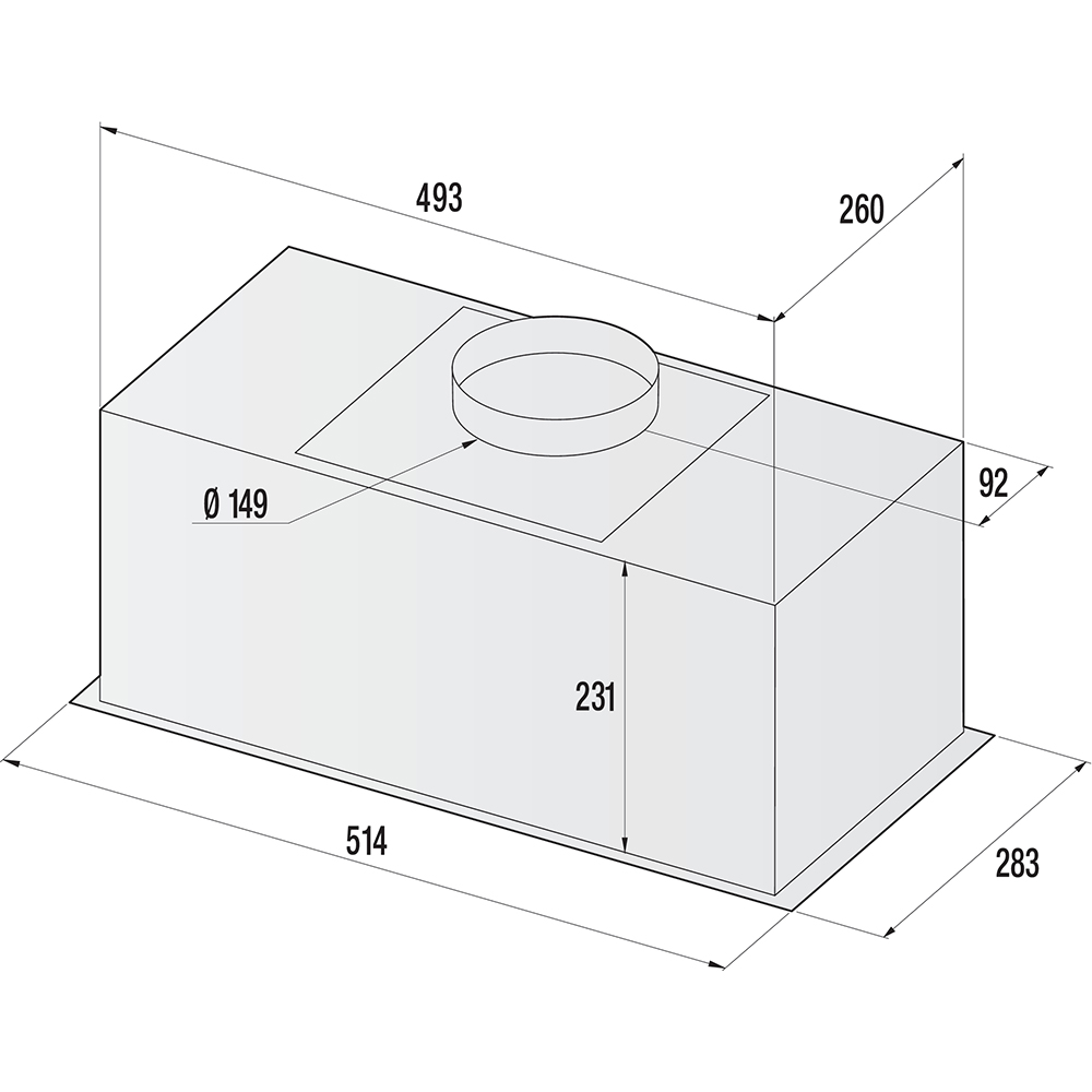 Hota incorporabila GORENJE BHI631AS, 1 motor, 580 m3/h, L 51 cm, inox