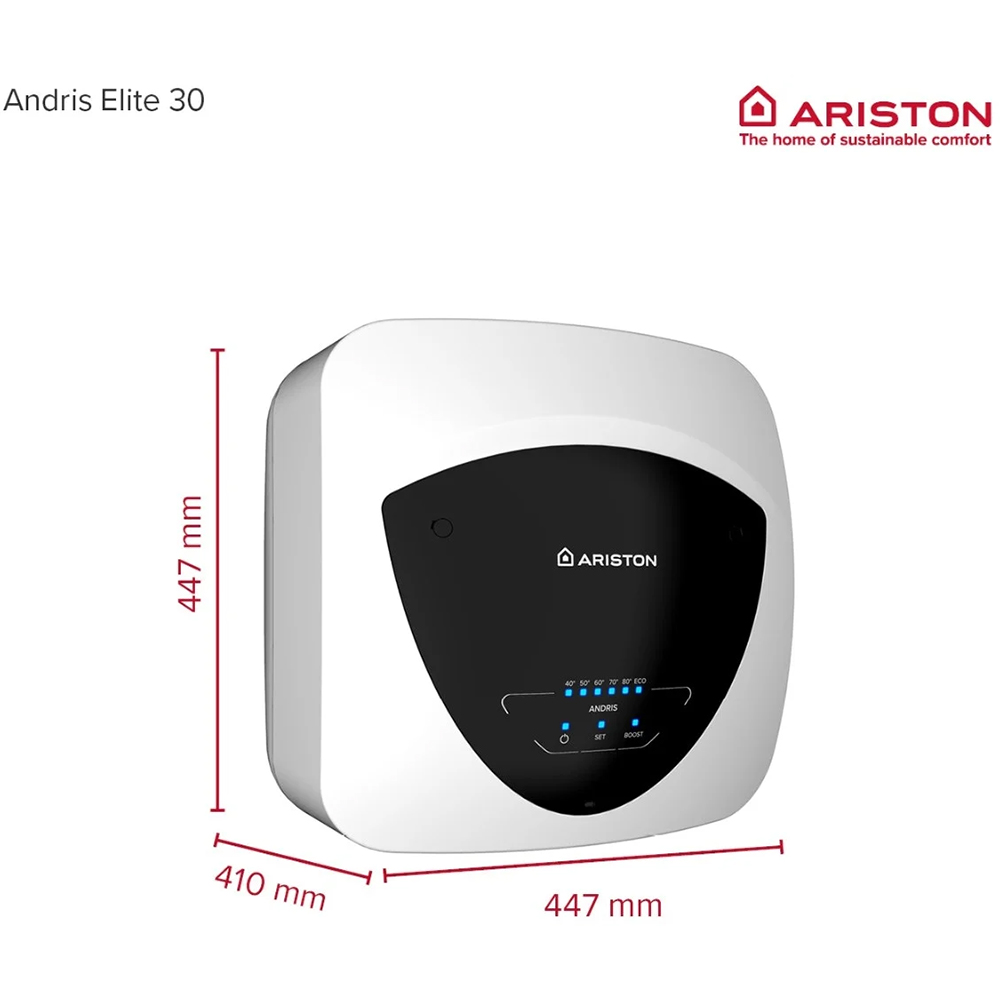 Boiler electric ARISTON Andris Elite 30, 30l, 1500W, Wi-Fi, alb