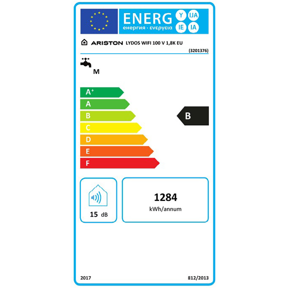 Boiler electric ARISTON Lydos, Wi-Fi, 100L, 1800W, alb