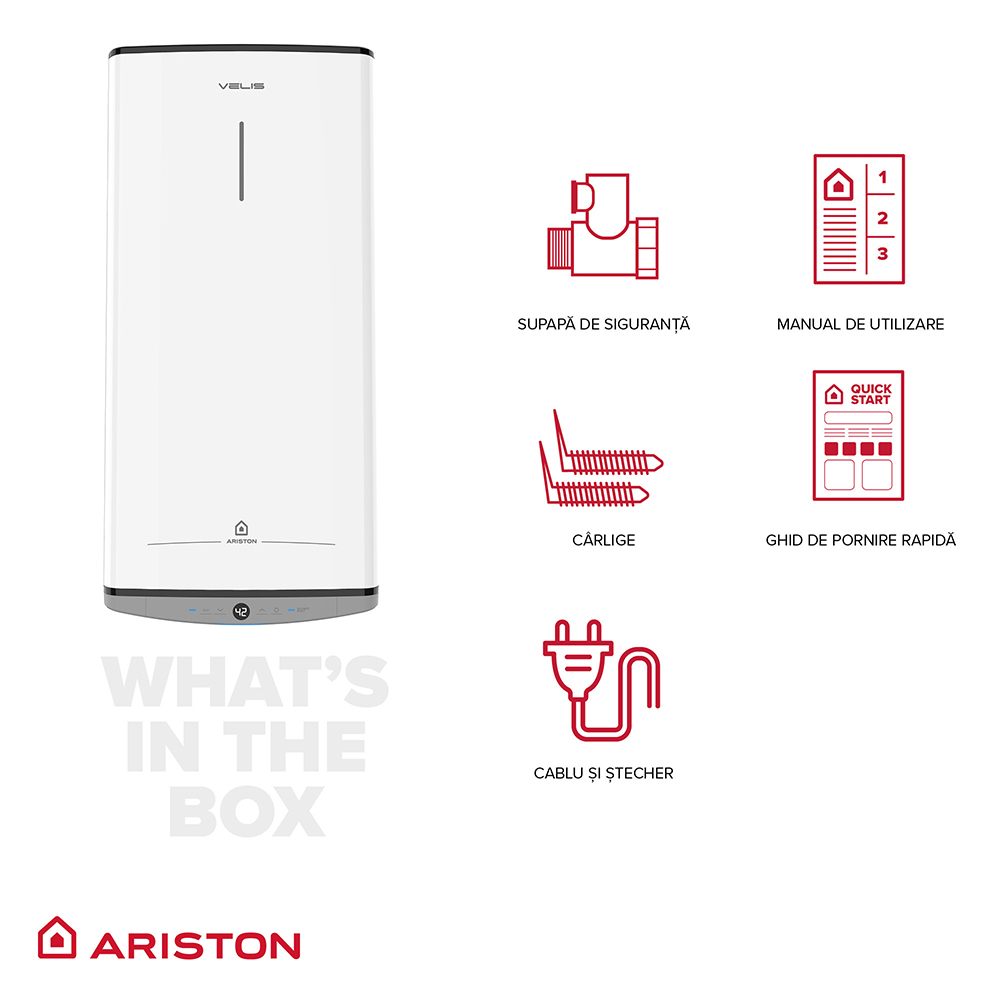 Boiler electric ARISTON Velis Dune, 100L, 1500W, alb