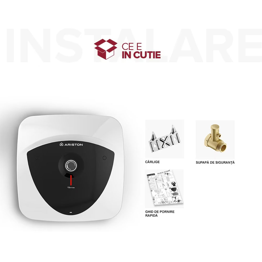 Boiler electric ARISTON Andris Lux 15 EU, 15l, 1200W, alb
