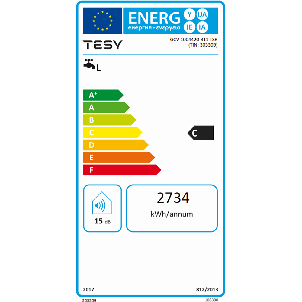 Boiler electric TESY BiLight GCV 10044 20 B11 TSR, 100l, 2000W, alb