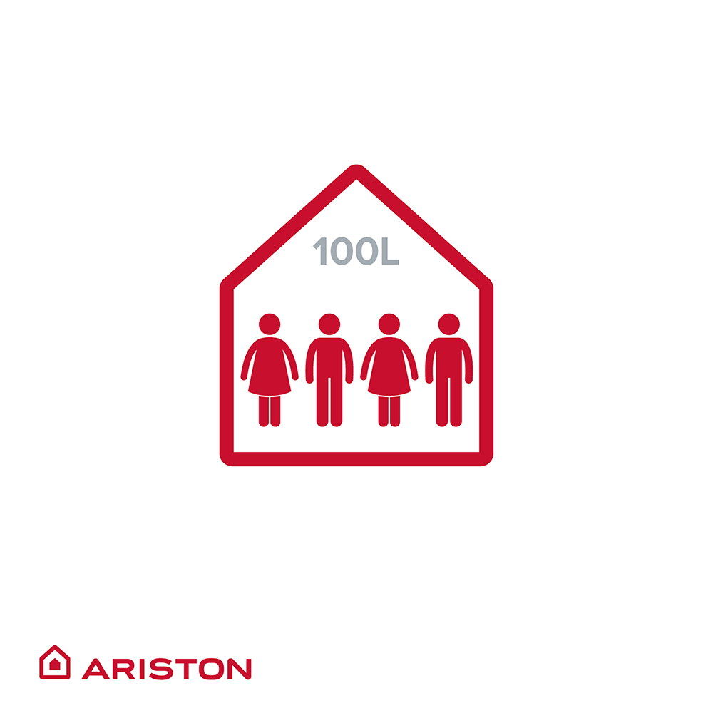 Boiler electric cu pompa de caldura ARISTON Lydos Hybrid, Wi-Fi, 100l, 1200W, alb
