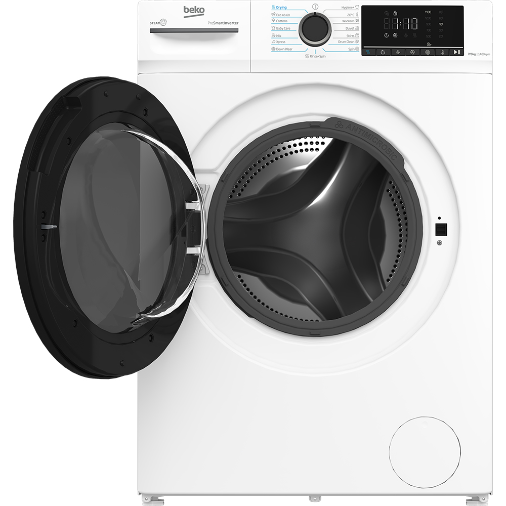 Masina de spalat rufe frontala cu uscator BEKO BMM5DFO5741W, SteamCure, 7/5 kg, 1400rpm, Clasa A/D, alb