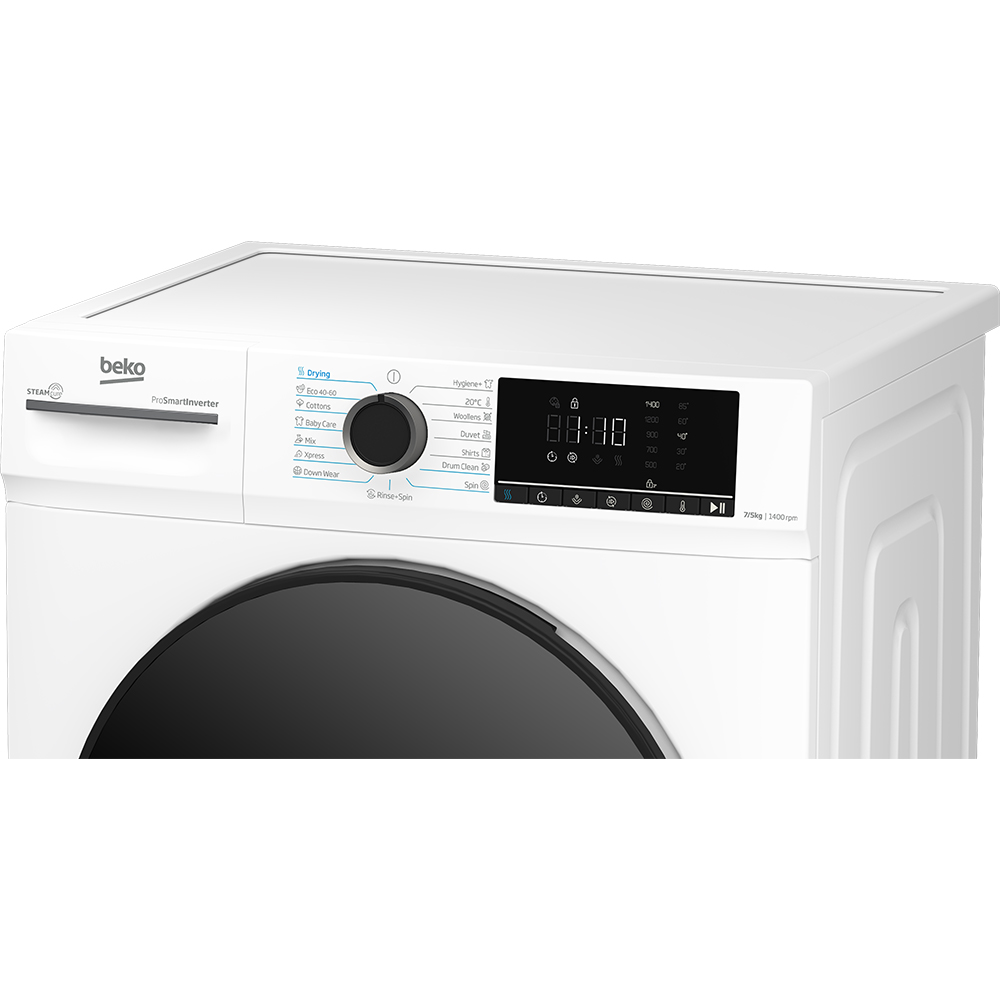 Masina de spalat rufe frontala cu uscator BEKO BMM5DFO5741W, SteamCure, 7/5 kg, 1400rpm, Clasa A/D, alb