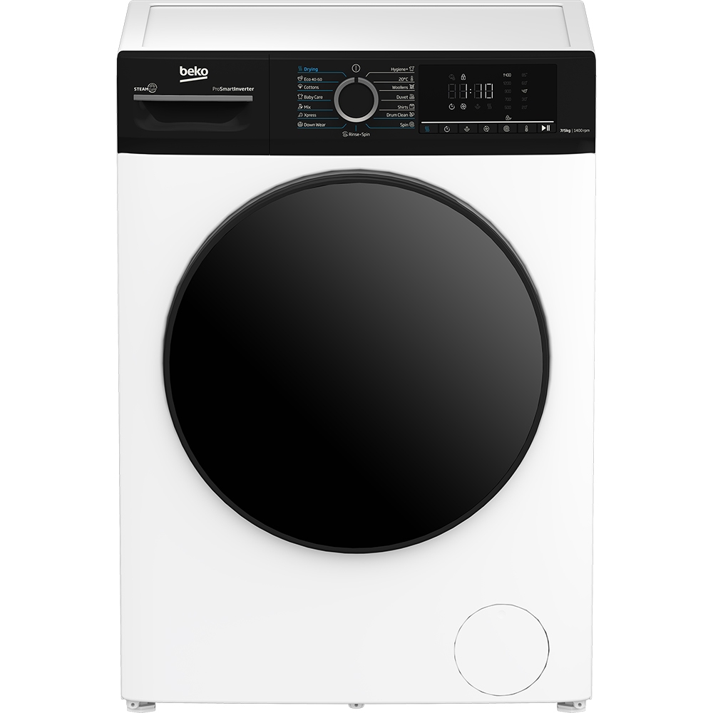 Masina de spalat rufe frontala cu uscator BEKO BMM5DFO5741WPB, SteamCure, 7/5 kg, 1400rpm, Clasa A/D, alb