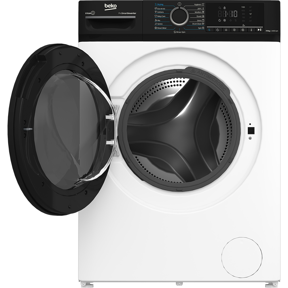 Masina de spalat rufe frontala cu uscator BEKO BMM5DFO5741WPB, SteamCure, 7/5 kg, 1400rpm, Clasa A/D, alb