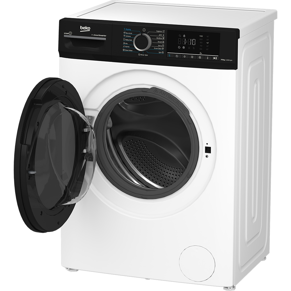 Masina de spalat rufe frontala cu uscator BEKO BMM5DFO5741WPB, SteamCure, 7/5 kg, 1400rpm, Clasa A/D, alb