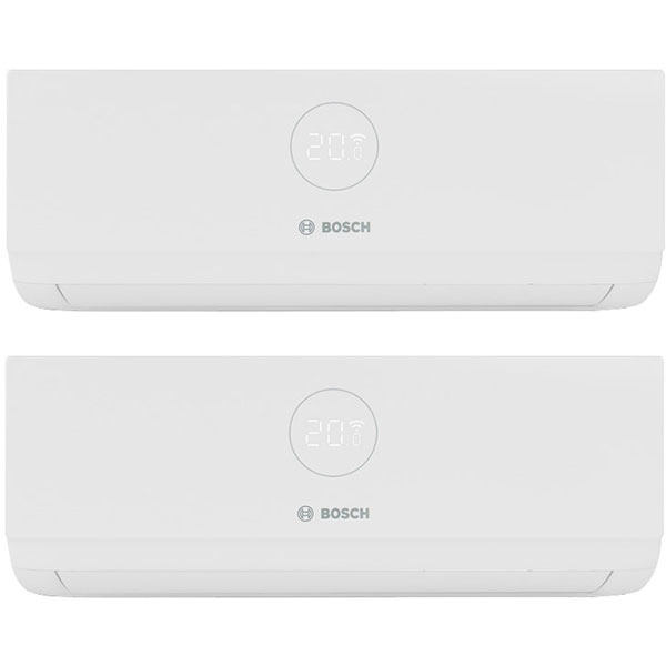 Sistem aer conditionat pentru 2 incaperi BOSCH Climate 3000i, 9000/12000 BTU, A++/A+, Inverter, Unitate externa 21000 BTU, Afisaj, alb