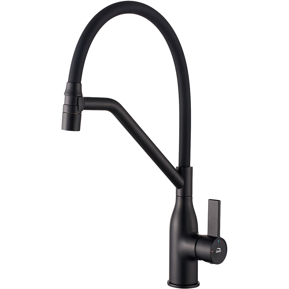 Baterie bucatarie LAVEO Botta B45 B78D, pipa flexibila, alama, negru