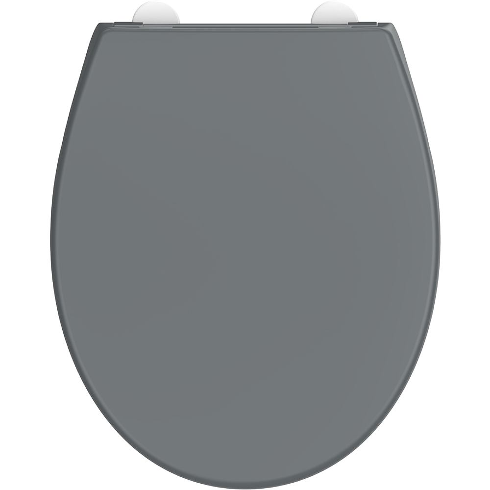 Capac WC COOKE & LEWIS Kouban BP0260NB, inchidere lenta, duroplast, gri