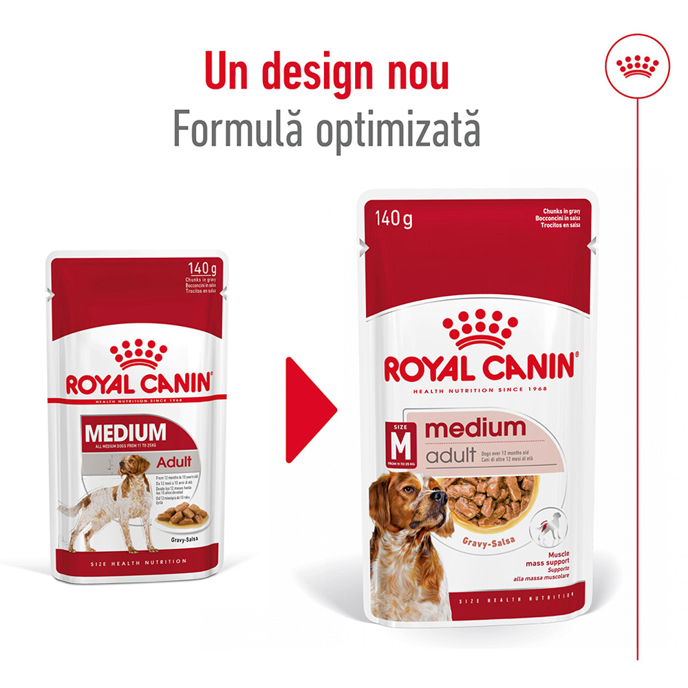 Hrana umeda pentru caini ROYAL CANIN SHN Medium Gravy, Adult, 140 g