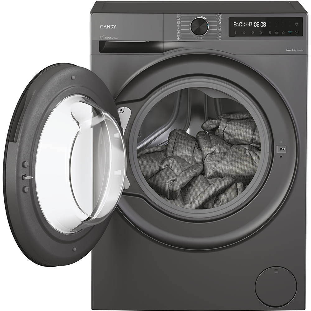 Masina de spalat rufe frontala slim CANDY BR 47SBL8G-S, ProActive Wash, 7 kg, 1400rpm, Clasa A, Wi-Fi, antracit