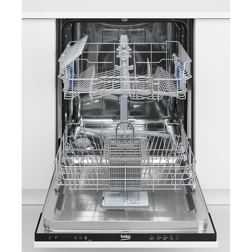 Masina de spalat vase incorporabila BEKO BRI63491, 14 seturi, 5 programe, 60 cm, Clasa D, panou comanda negru