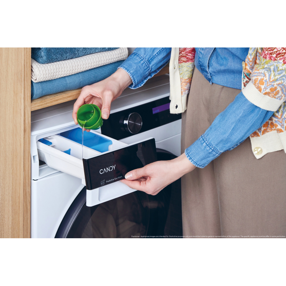 Masina de spalat rufe frontala CANDY BS B12B8-S, ProActive EcoWash, 12 kg, 1400rpm, Clasa A, Wi-Fi, alb