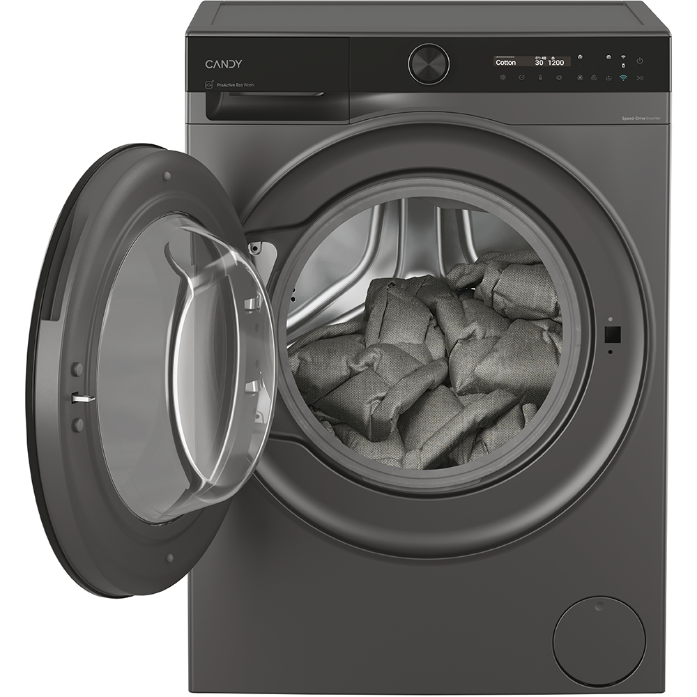 Masina de spalat rufe frontala slim CANDY BS 48SB6G-S, ProActive EcoWash, 8 kg, 1400rpm, Clasa A, Wi-Fi, antracit