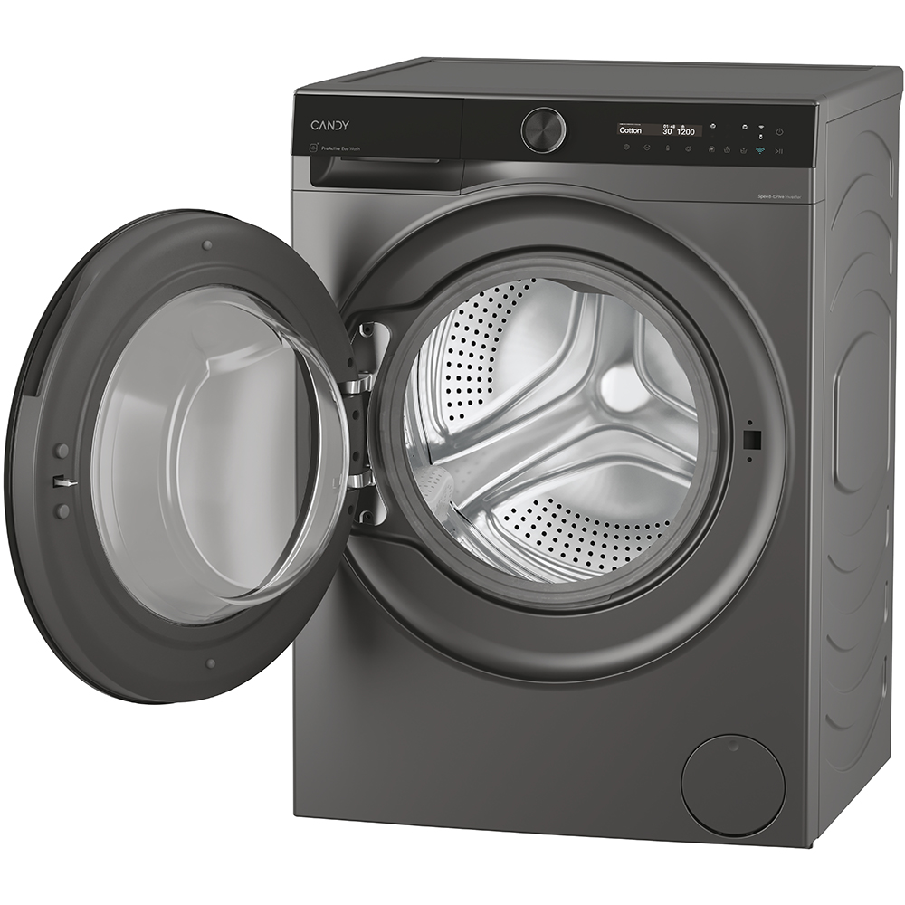 Masina de spalat rufe frontala slim CANDY BS 48SB6G-S, ProActive EcoWash, 8 kg, 1400rpm, Clasa A, Wi-Fi, antracit