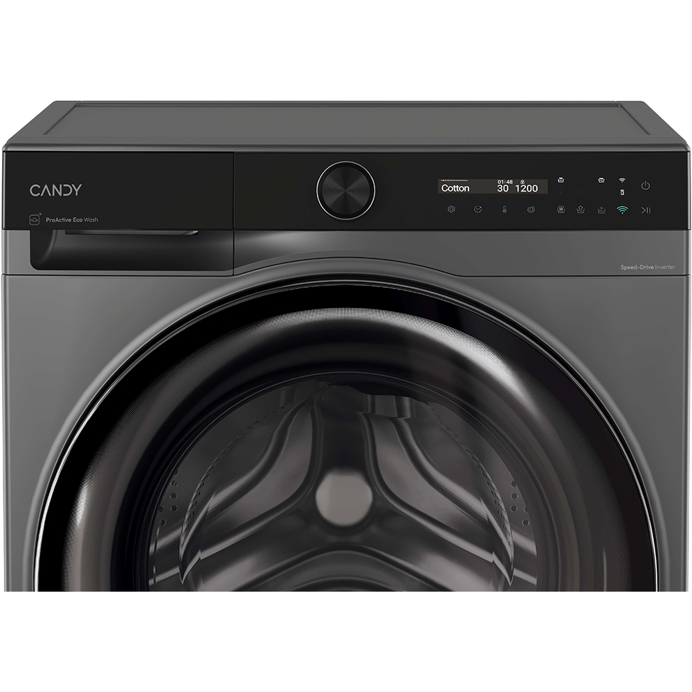 Masina de spalat rufe frontala slim CANDY BS 48SB6G-S, ProActive EcoWash, 8 kg, 1400rpm, Clasa A, Wi-Fi, antracit