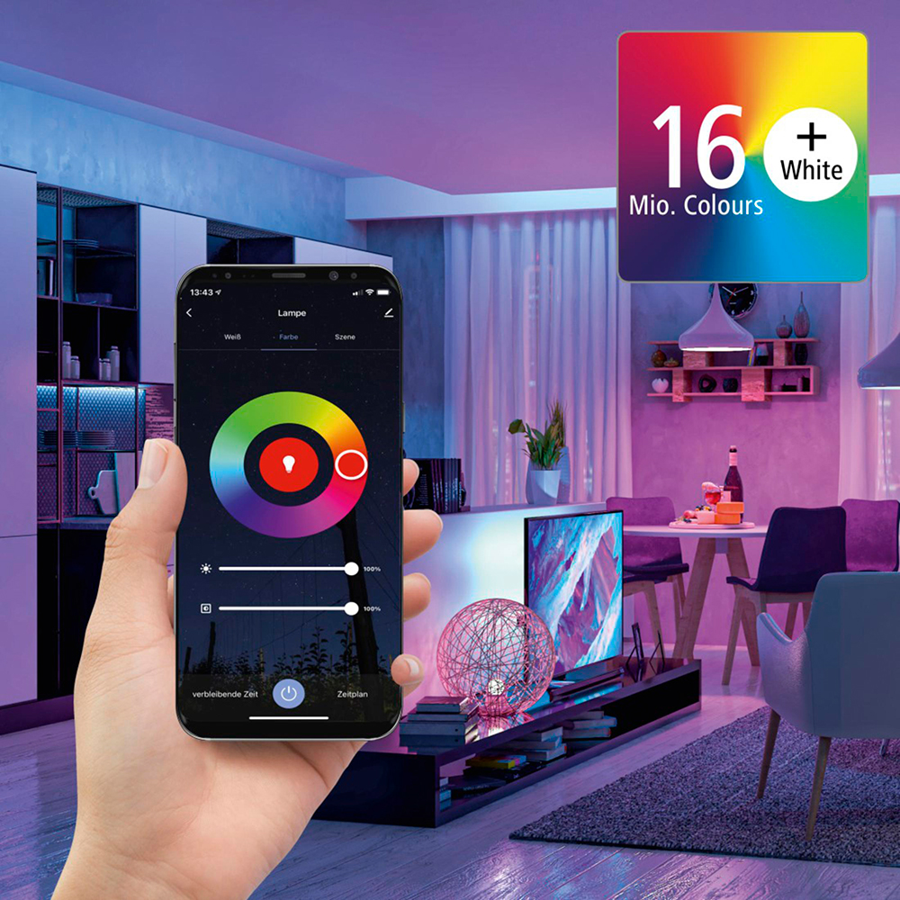 Bec LED Smart HAMA 176597, E27, 10W, 806lm, Dimabil, Wi-Fi, lumina variabila, compatibil Alexa, Google Assistant