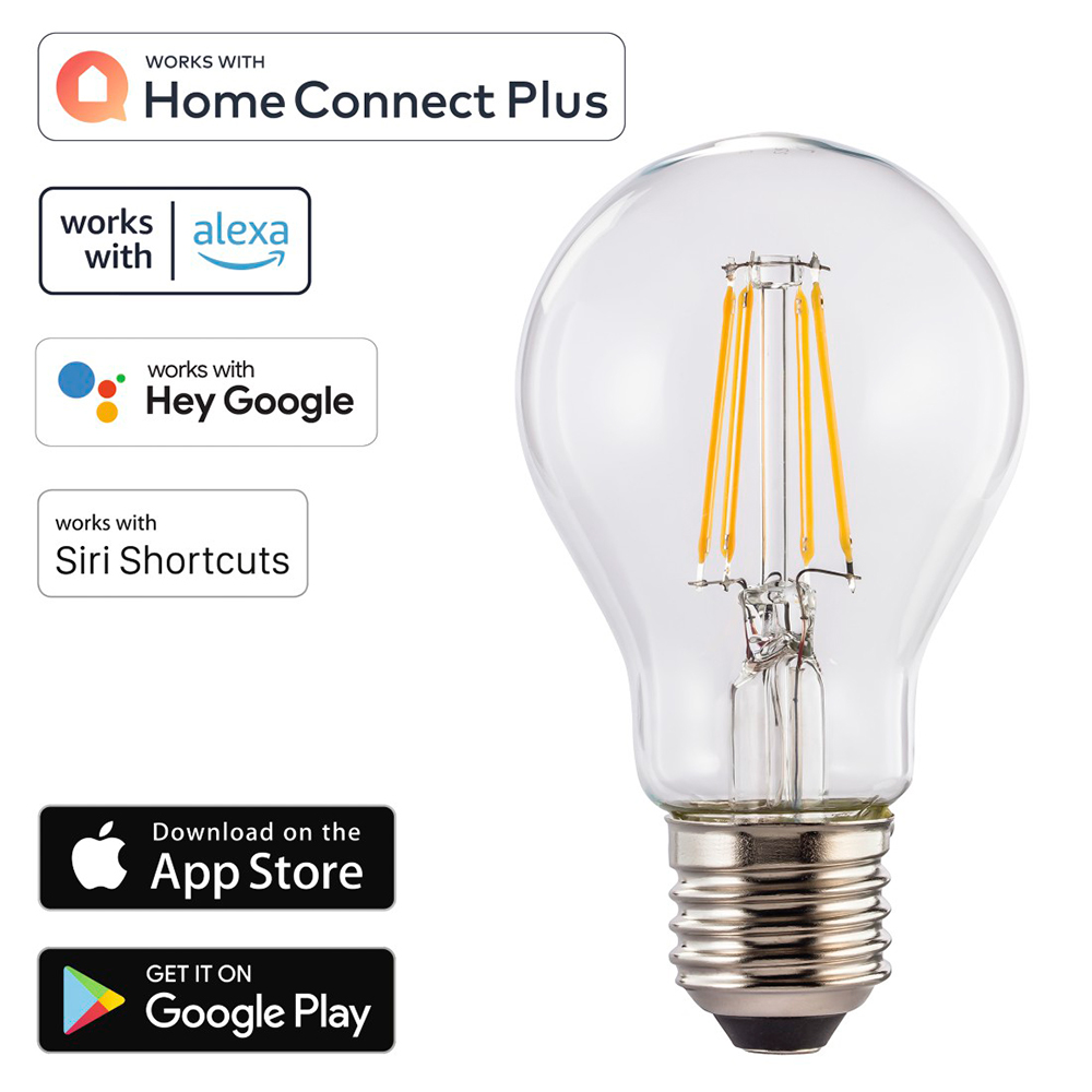Bec LED Smart HAMA 176603, E27, 7W, 806lm, Wi-Fi, lumina variabila, compatibil Alexa
