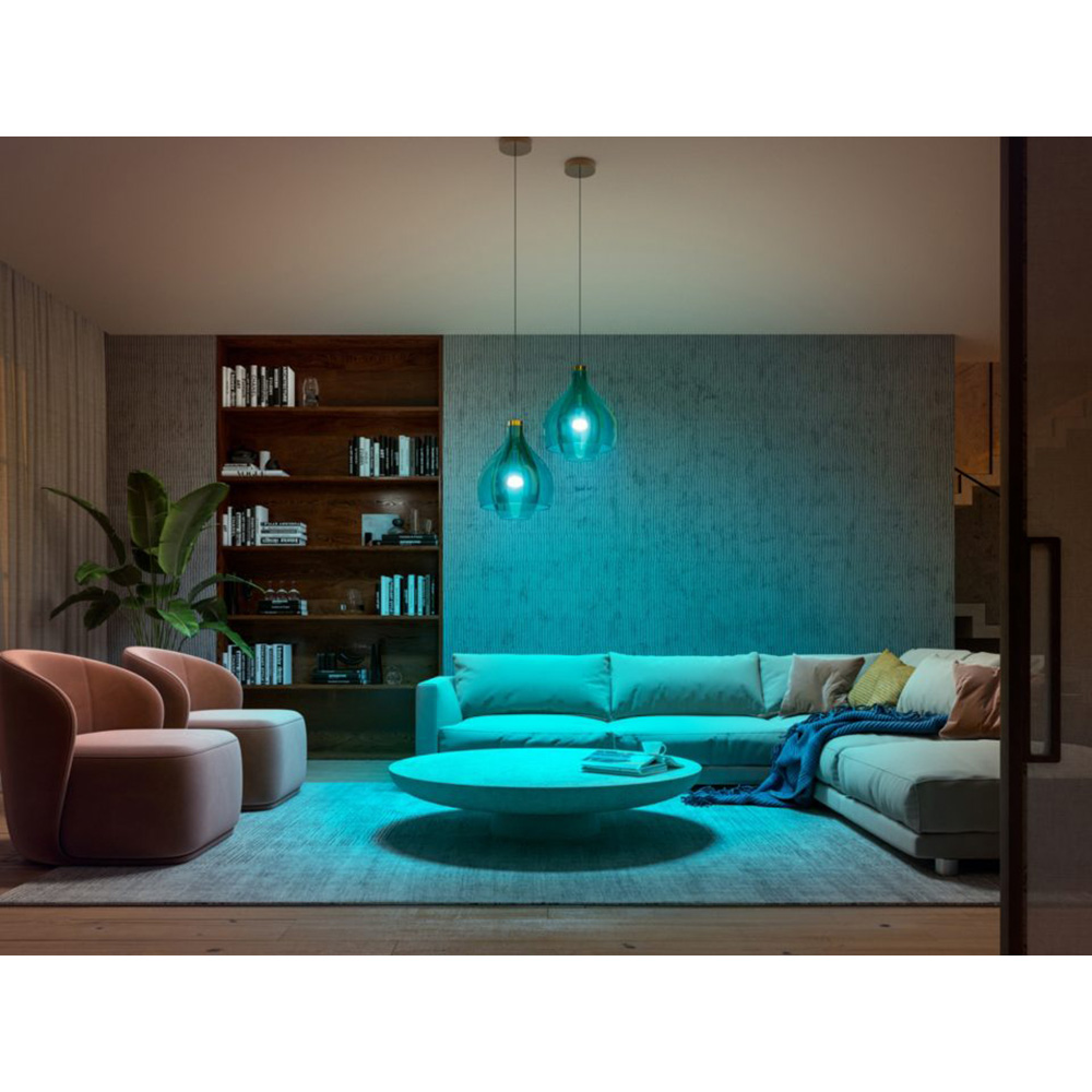 Kit 2 becuri LED PHILIPS Hue 8719514291492, 9W (75W), E27, Lumina RGB + Bridge