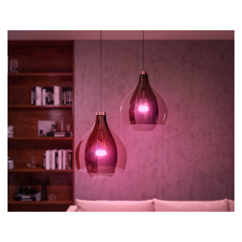 Kit 2 becuri LED PHILIPS Hue 8719514291492, 9W (75W), E27, Lumina RGB + Bridge
