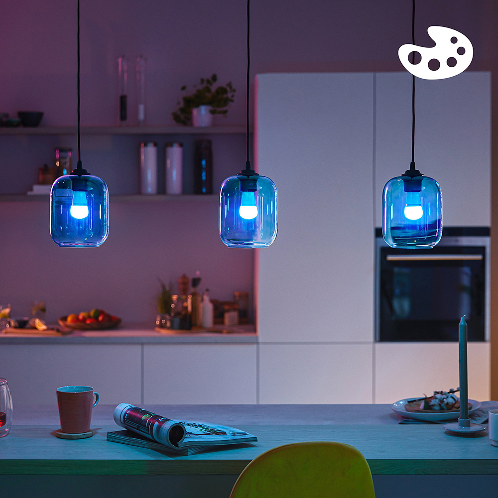 Bec LED Smart PHILIPS 8719514437395, E27, 4.9W, 470lm, Wi-Fi, lumina variabila, compatibil Alexa, Google Assistant