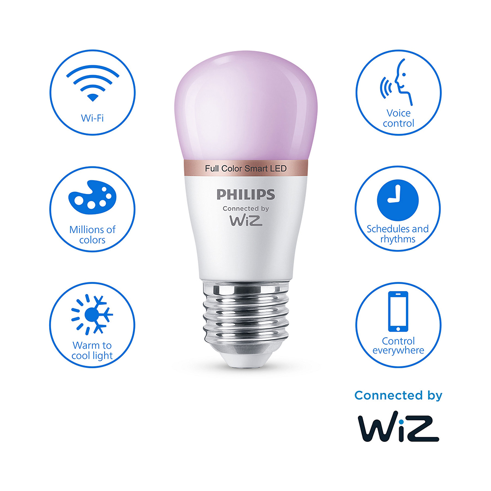 Bec LED Smart PHILIPS 8719514437395, E27, 4.9W, 470lm, Wi-Fi, lumina variabila, compatibil Alexa, Google Assistant