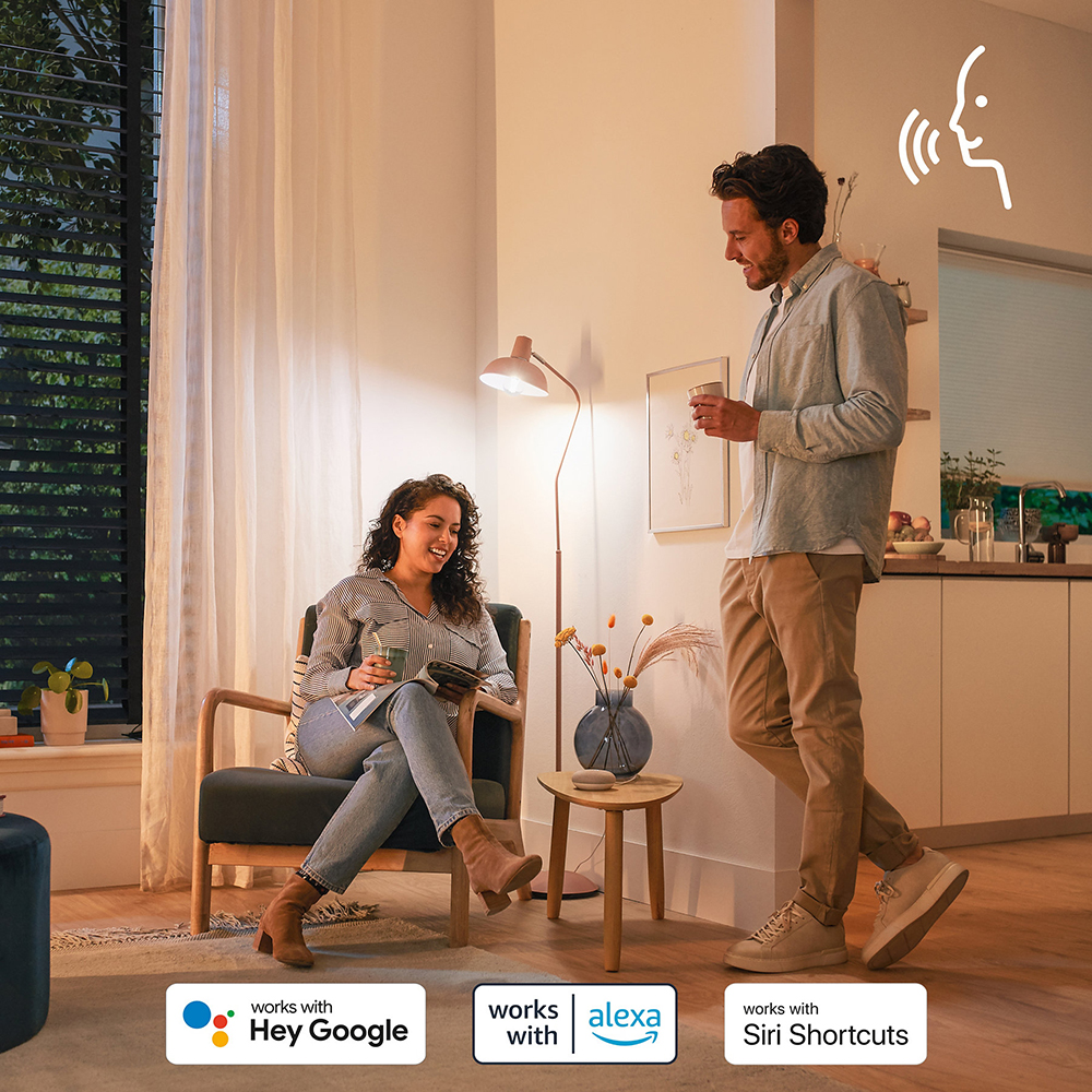 Bec LED Smart PHILIPS 8719514437395, E27, 4.9W, 470lm, Wi-Fi, lumina variabila, compatibil Alexa, Google Assistant