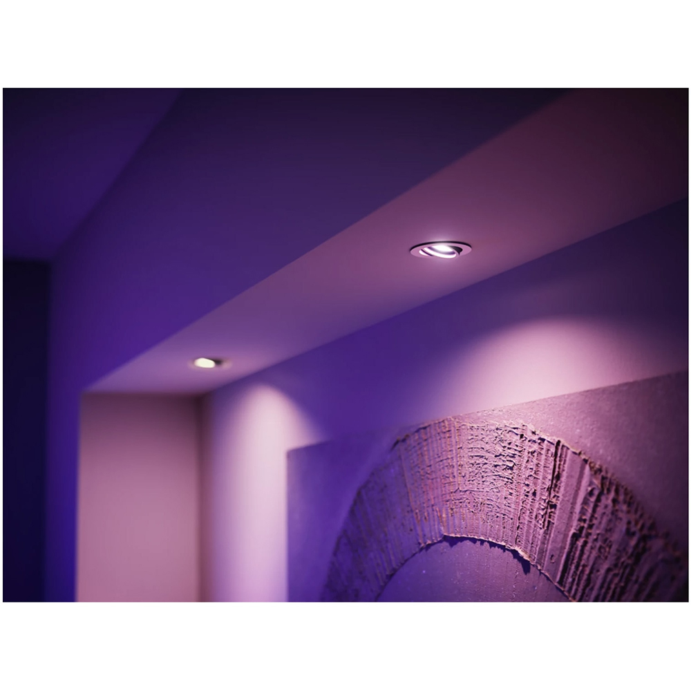 Set 2 becuri LED PHILIPS HUE, GU5.3, 6.3W, 400lm, Wi-Fi, lumina variabila, compatibil Alexa, Google Assistant