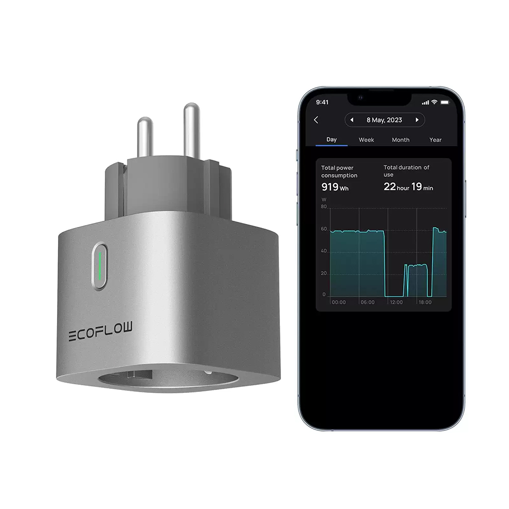 Adaptor priza smart ECOFLOW SmartPlug, EU, gri