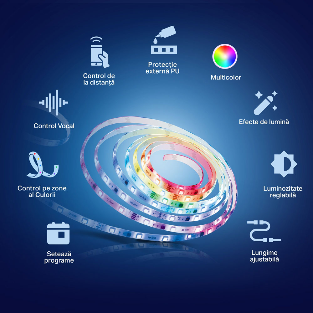 Banda LED Smart TP-LINK TAPO L920-5, RGB+IC, 20.5W, 5m