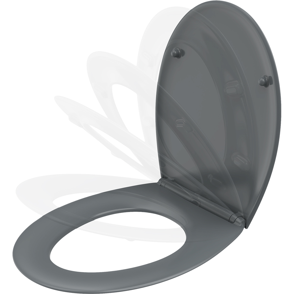 Capac WC GOODHOME Saloma BU0552Q3, inchidere lenta, duroplast, gri