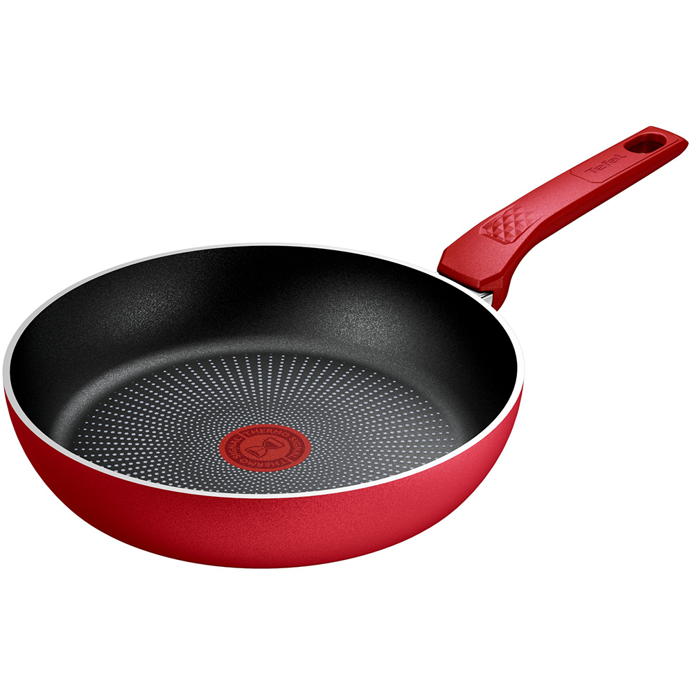Tigaie TEFAL Daily Expert, 24 cm, aluminiu, Thermo-Signal, invelis antiaderent, rosu